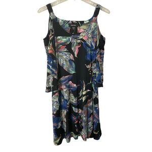Karen Kane Cold Shoulder Tropical Floral Small Dress